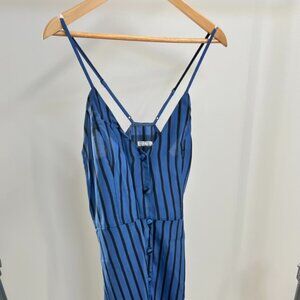Reformation Blue Striped Midi Dress with Buttons Size 4
